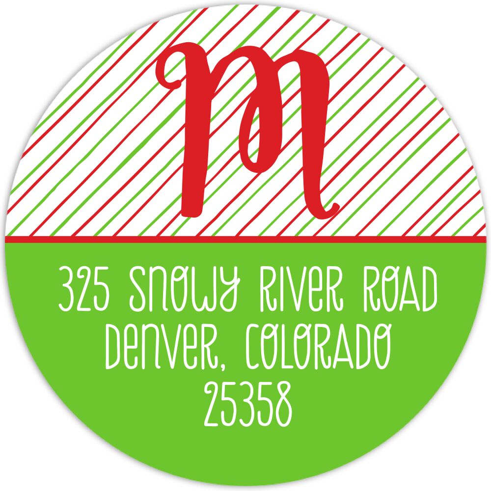 Merry Christmas  Round Return Address Sticker