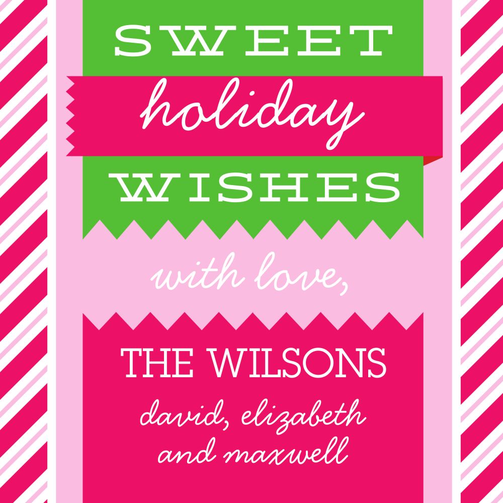 Candy Stripes - Pink Gift Sticker