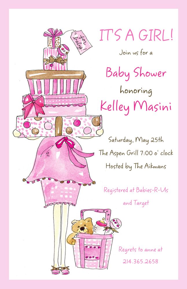 Momma Package Invitation - Pink