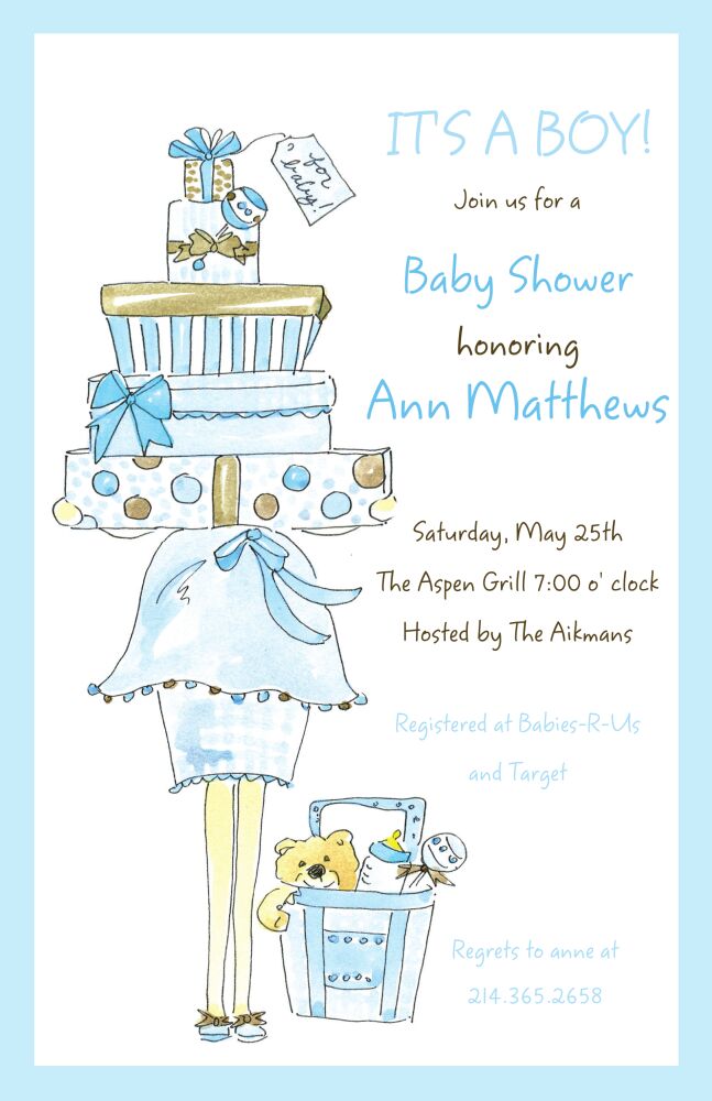 Momma Package Invitation - Blue