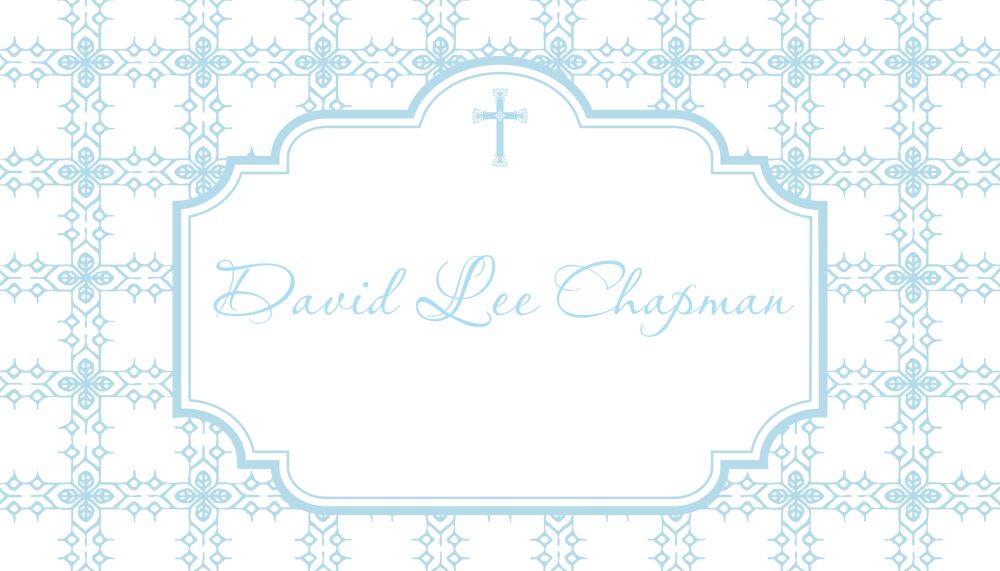 Tile Cross Calling Card - Blue