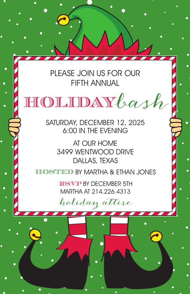Christmas Elf Invitation