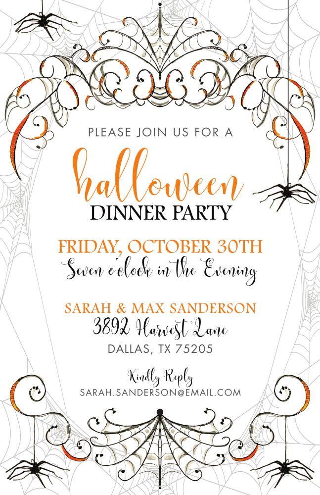 Fancy Spider Webs Invitation