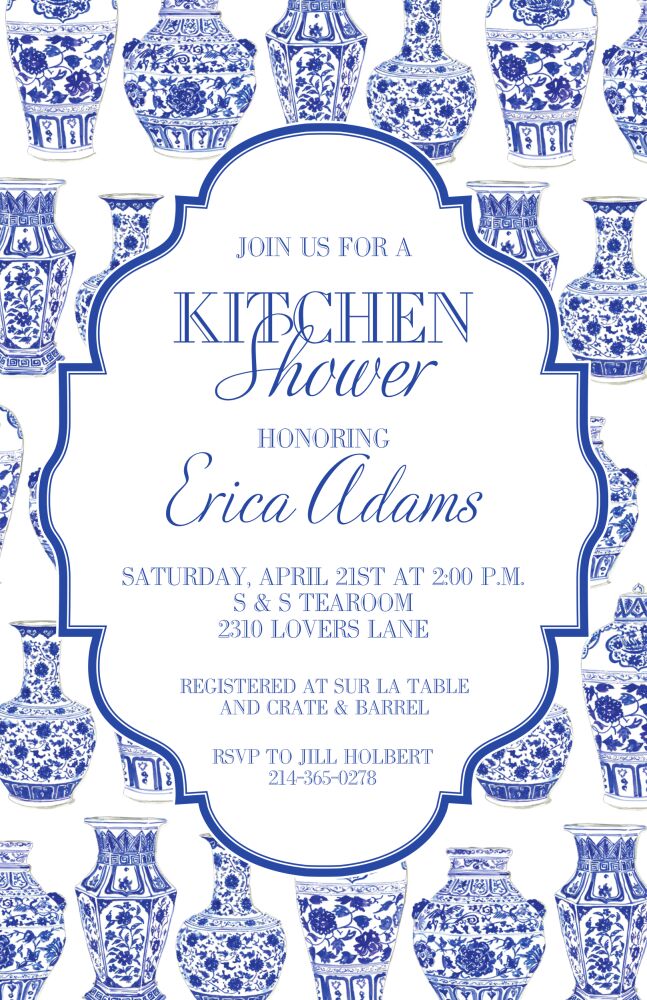 Blue and White Vases Invitation