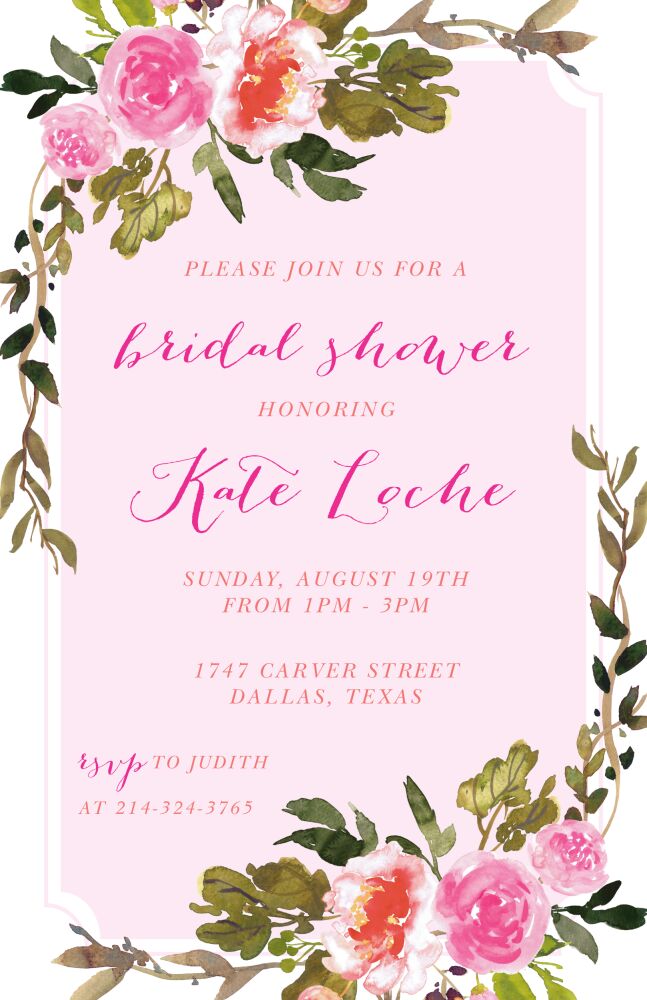 Pink Floral Invitation