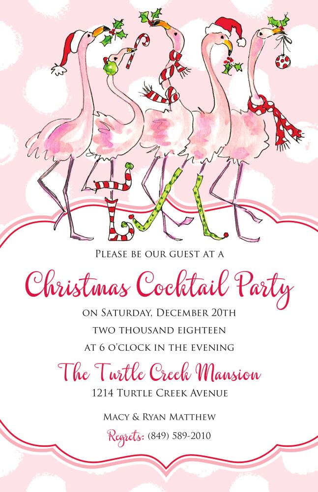Festive Flamingos Invitation
