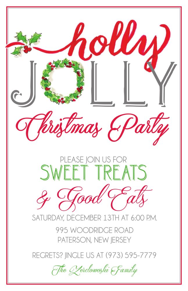 Holly Jolly Party Invitation