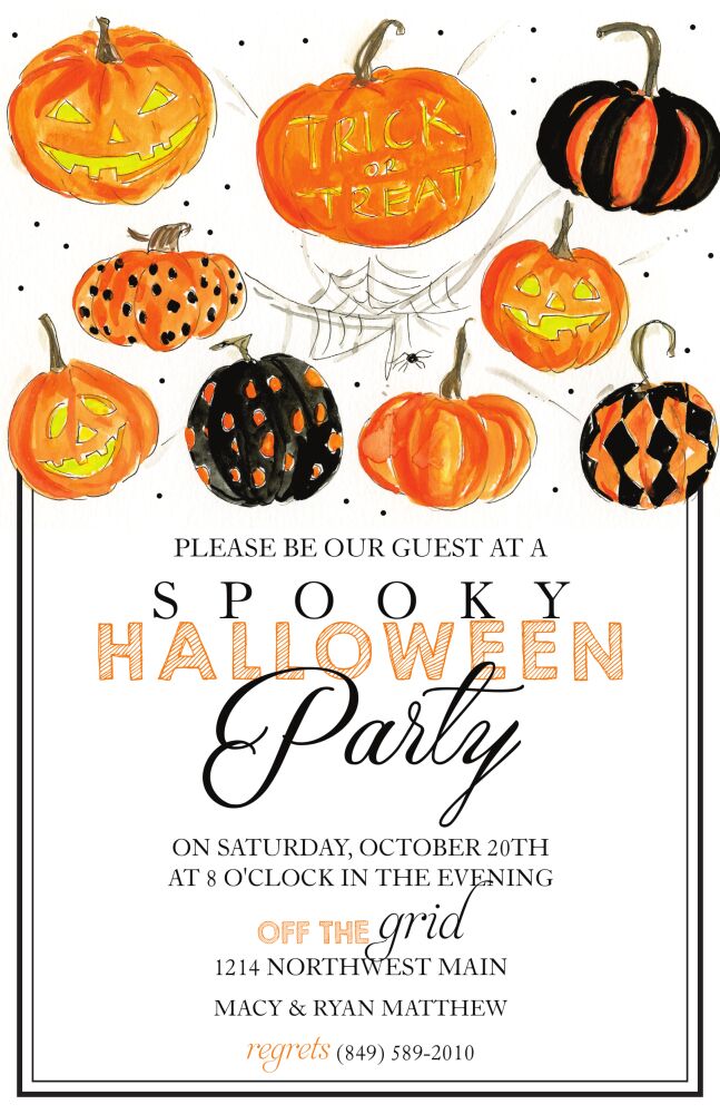 Trick or Treat Pumpkins Invitation