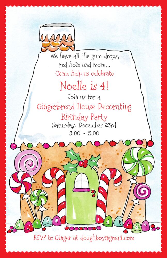 Gingerbread House Invitation
