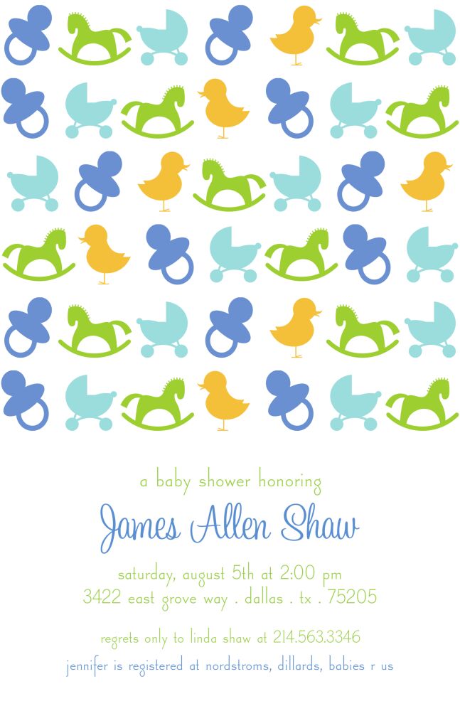 Iconic Baby Invitation - Blue