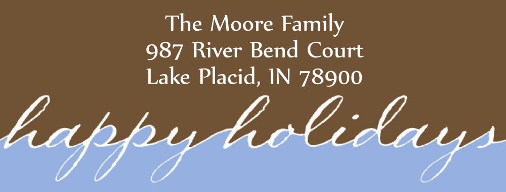 Happy Holidays Rectangle Return Address Label