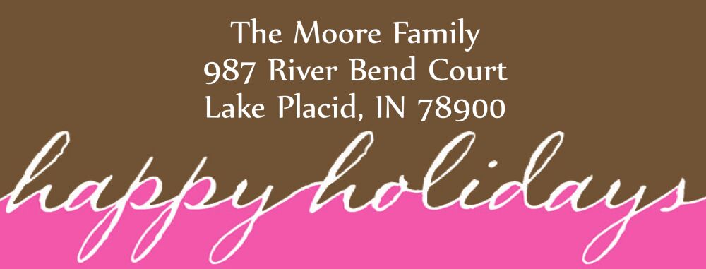 Happy Holidays Rectangle Return Address Label