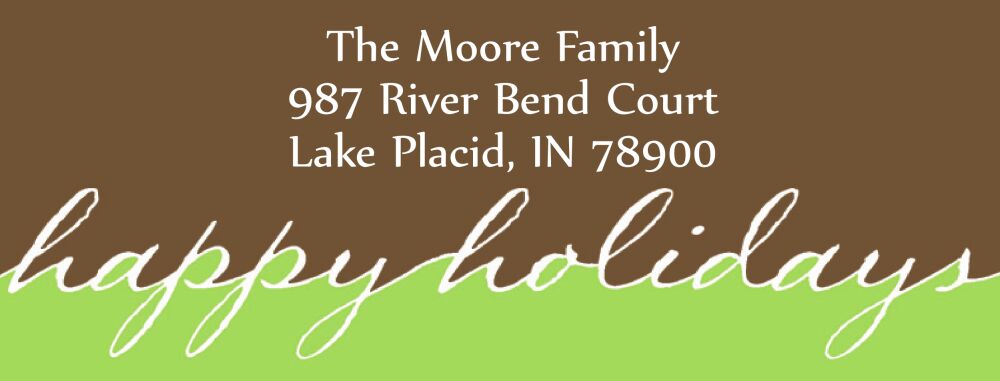 Happy Holidays Rectangle Return Address Label