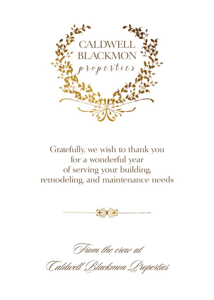 Golden Wreath Flat Holiday Greeting Card