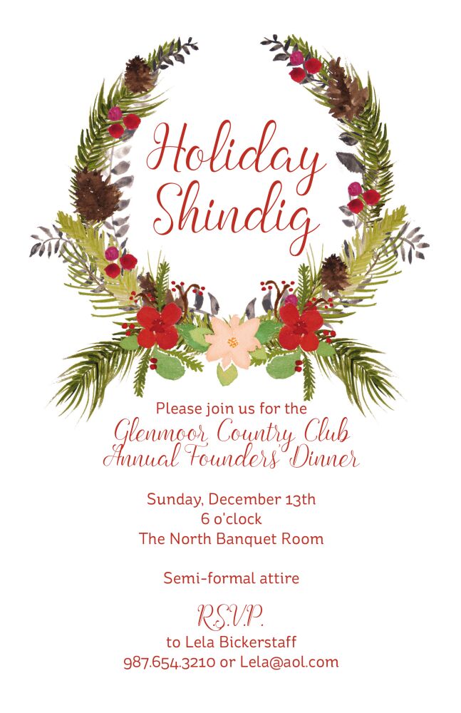 Botanical Wreath Invitation