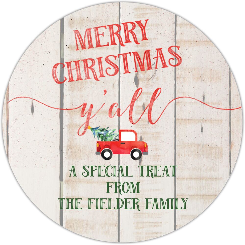 Merry Christmas Y'all Gift Sticker
