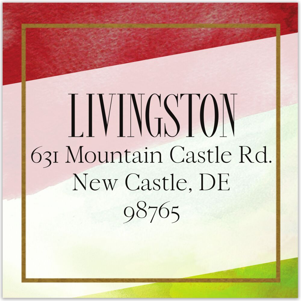 Shades of Red & Green Return Address Sticker