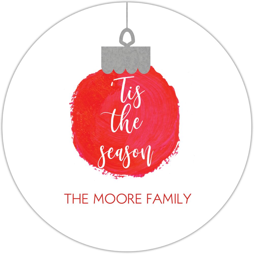 Tis the Season Ornament Gift Sticker