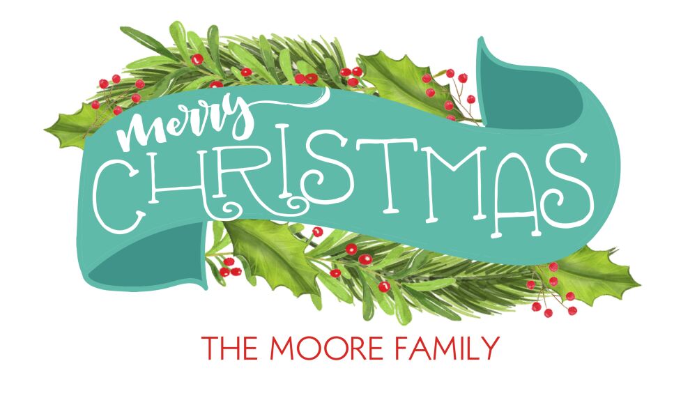 Merry Christmas Banner Return Address Sticker