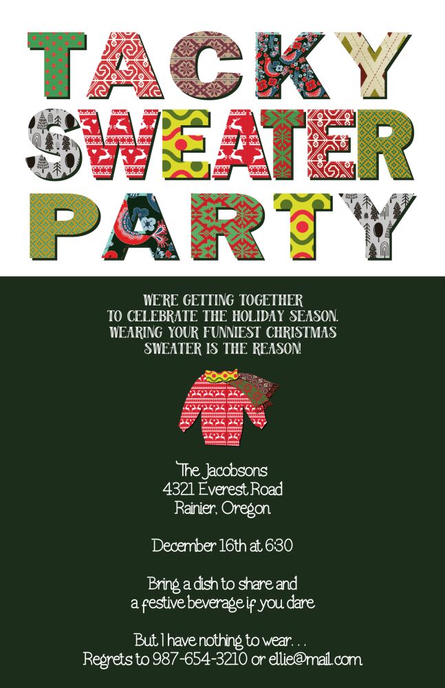 Tacky Sweater Party Invitation
