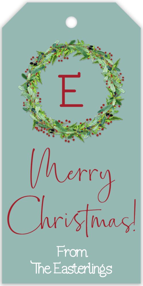 Festive Wreath Hanging Gift Tag