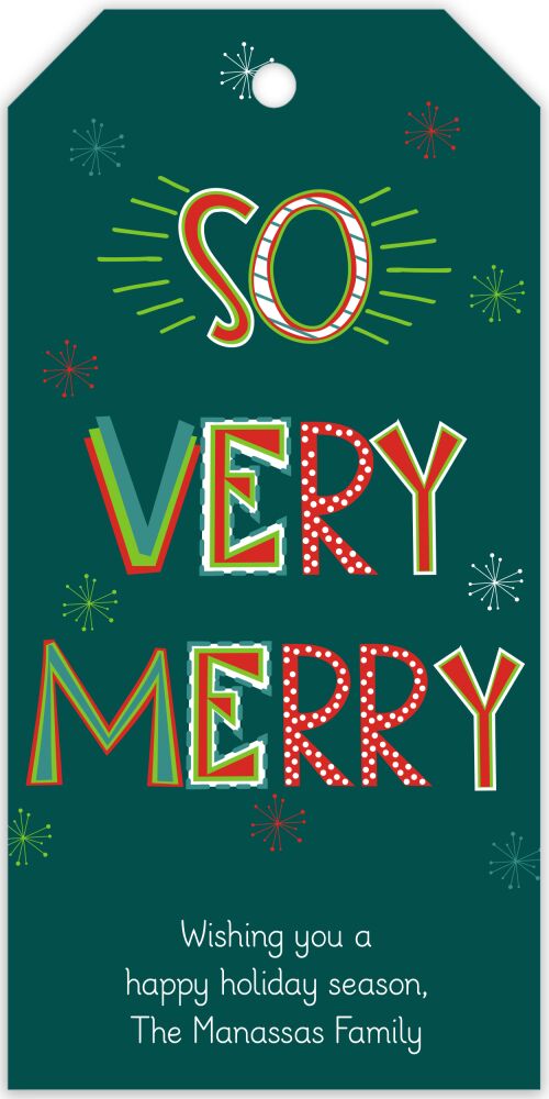 So Very Merry Hanging Gift Tag