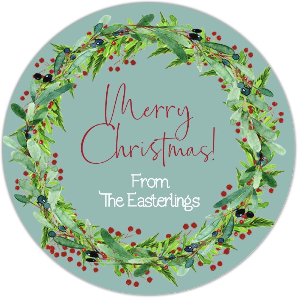 Festive Wreath Gift Sticker