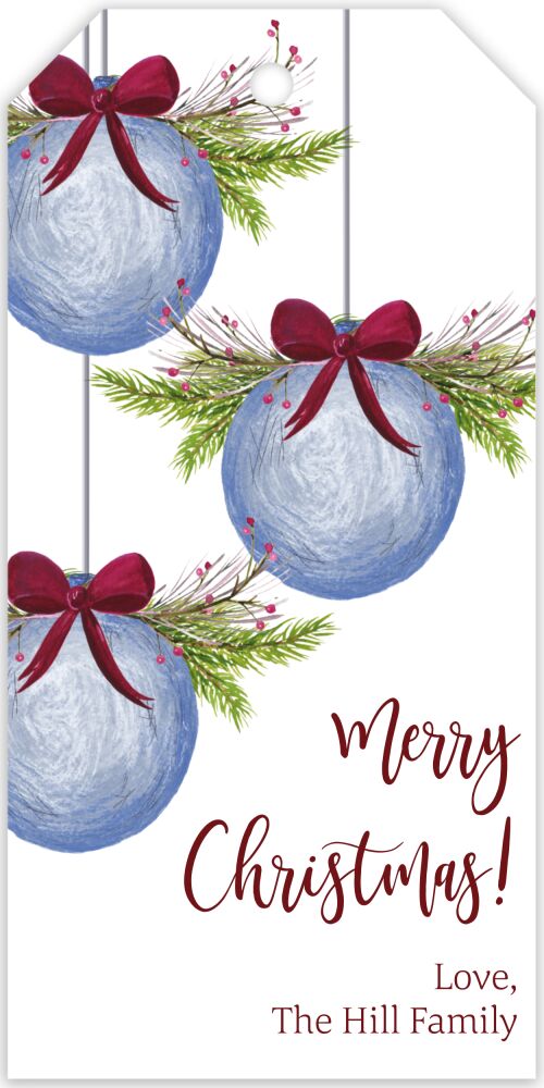 Watercolor Ornaments Hanging Gift Tag