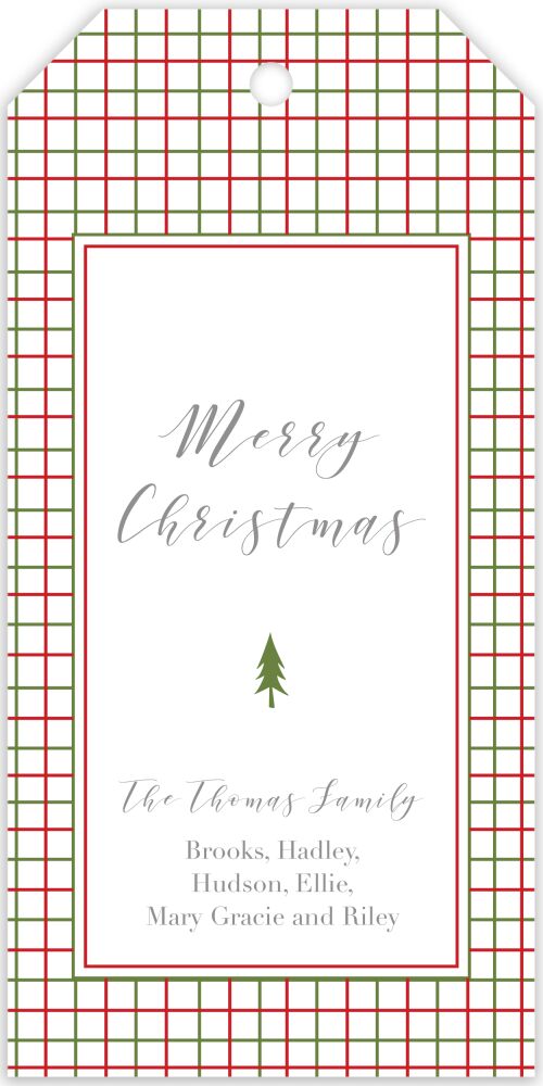 Red and Green Lattice Hanging Gift Tag