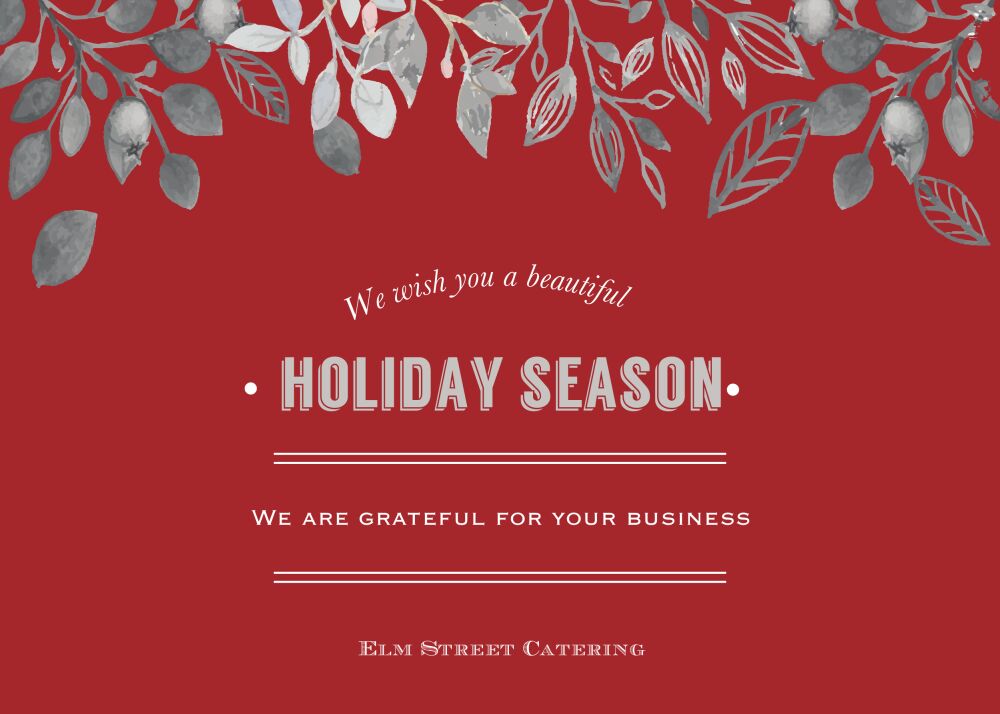Crimson And Grey Flat Greeting Card