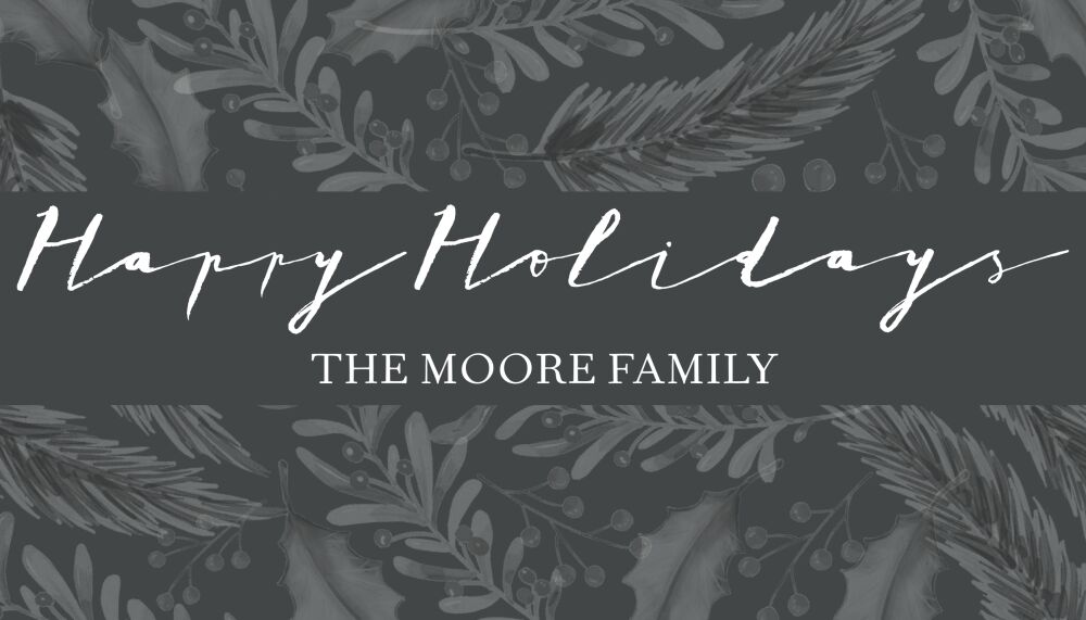 Achromatic Happy Holidays Gift Sticker