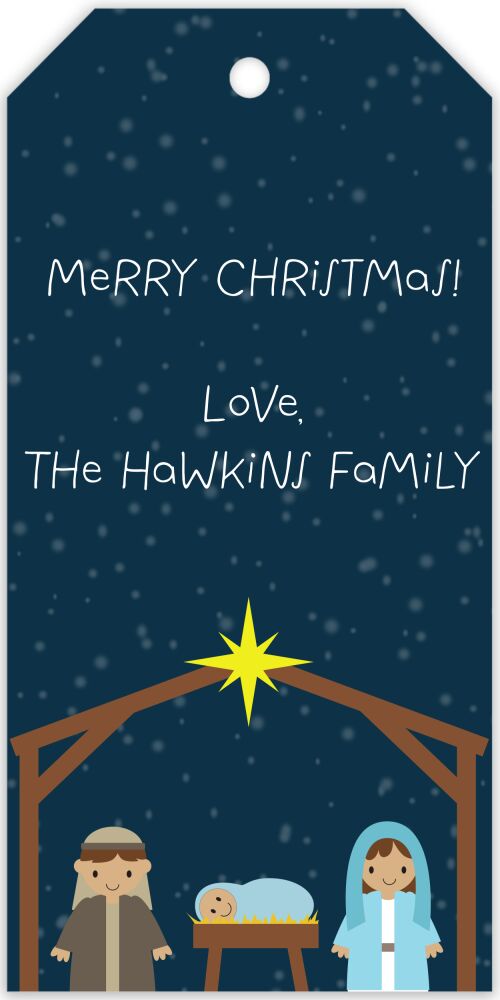 Manger Scene Hanging Gift Tag