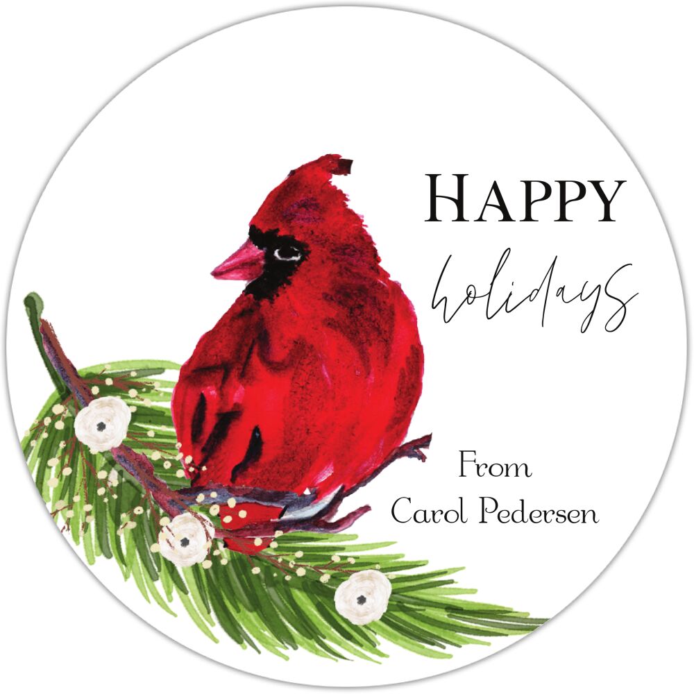 Winter Cardinal Gift Sticker