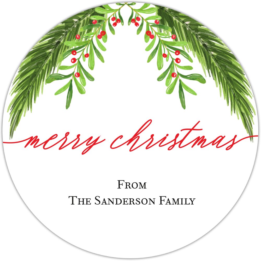 Holiday Branchlets Gift Sticker