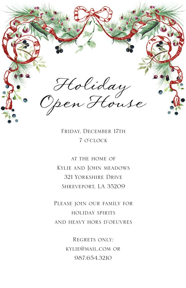 Holiday Garland Invitation