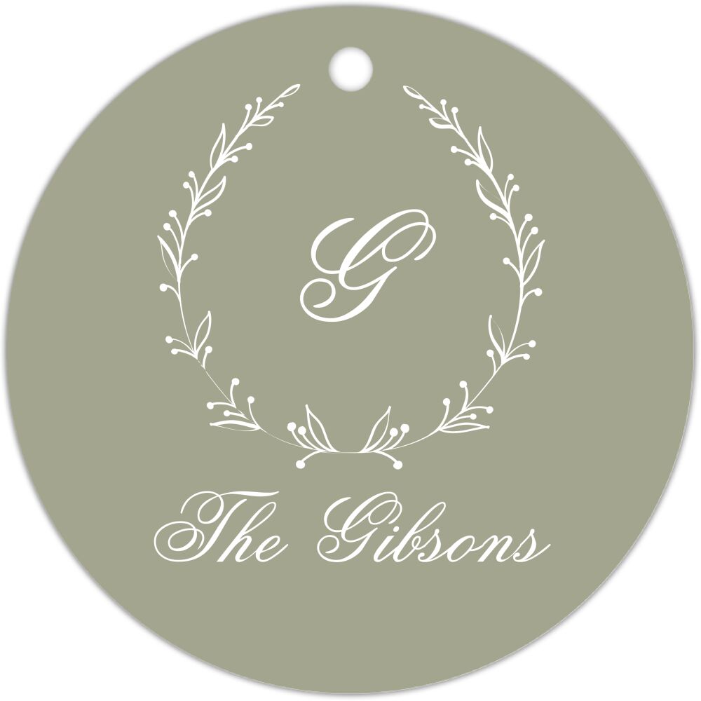 Simple Wreath  Round Hanging Gift Tag