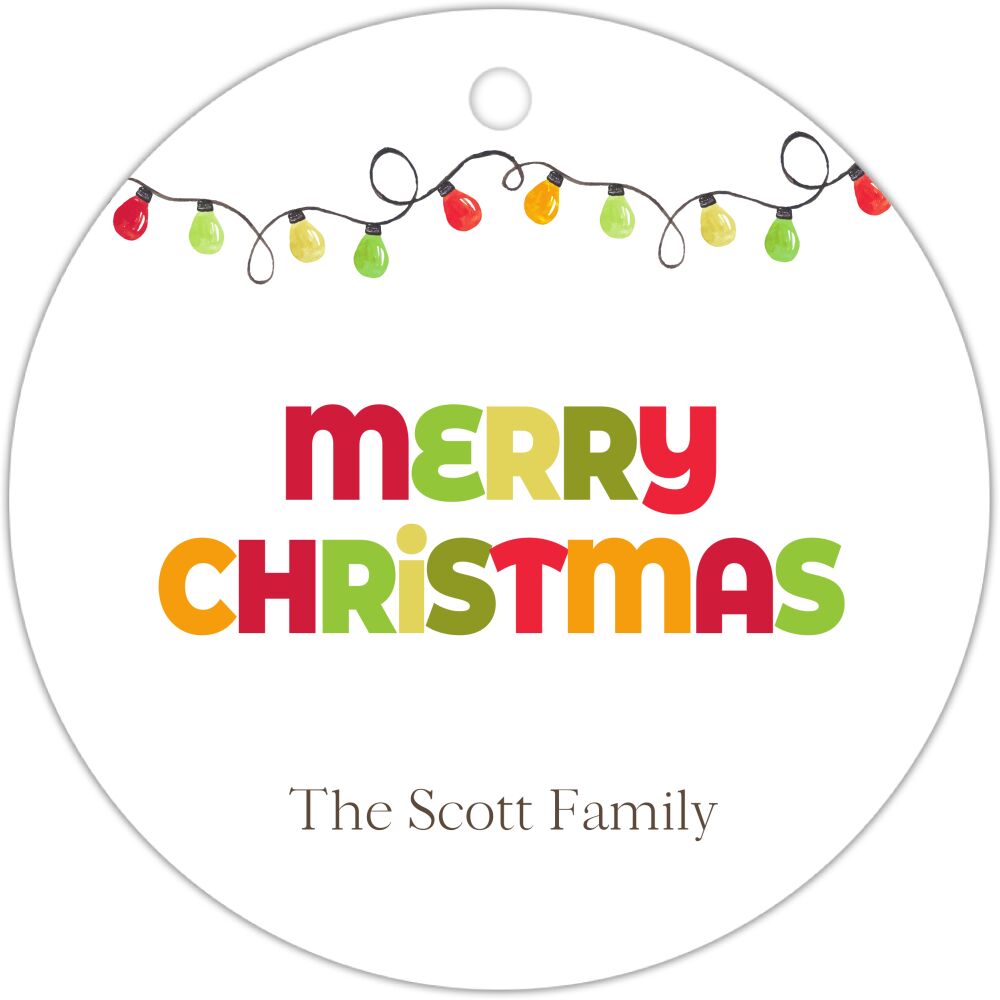 Bright Christmas  Round Hanging Gift Tag