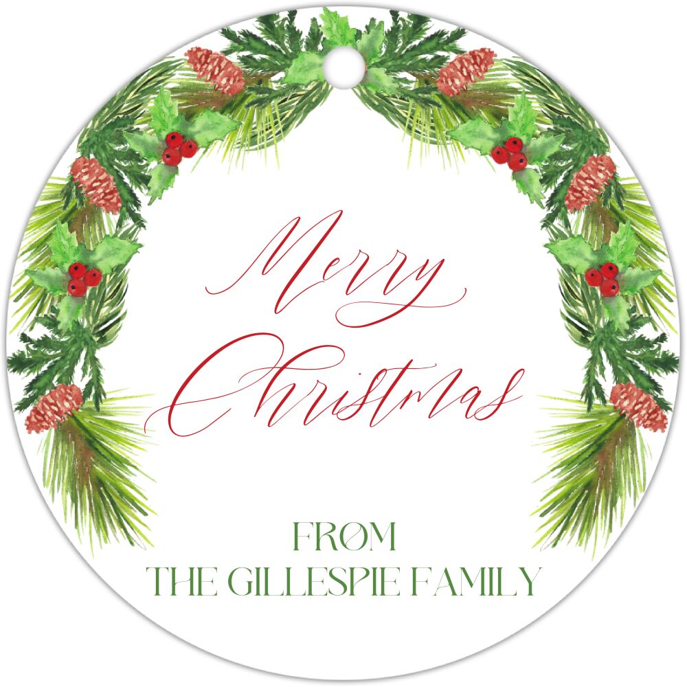 Pine Arch  Round Hanging Gift Tag