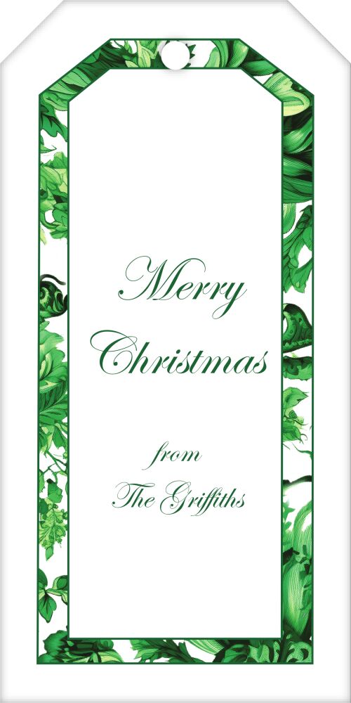 Green Botanical Hanging Gift Tag
