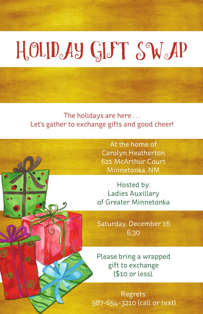 Watercolor Christmas Gifts Invitation