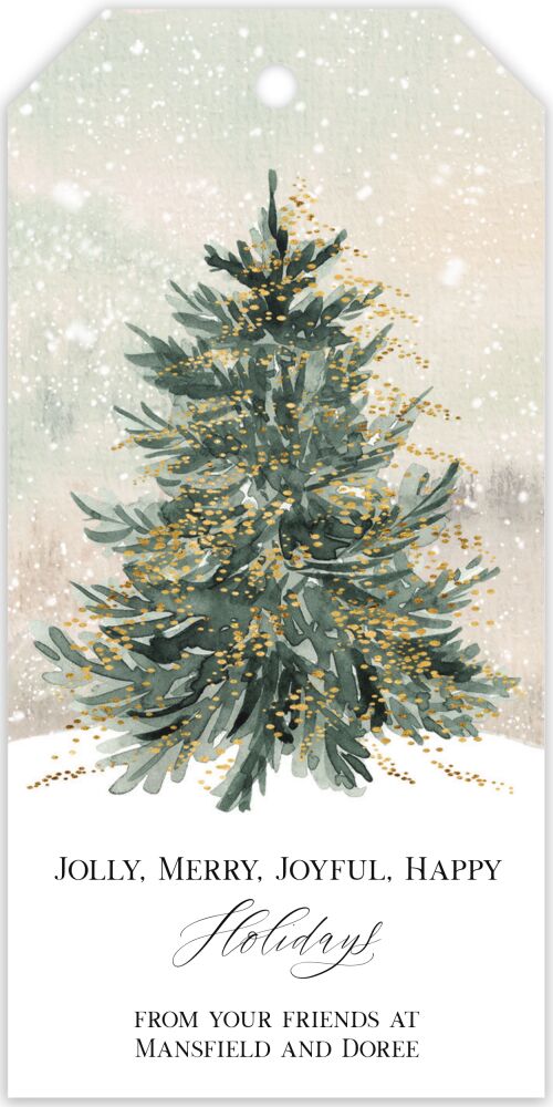 Glistening Treetop Hanging Gift Tag
