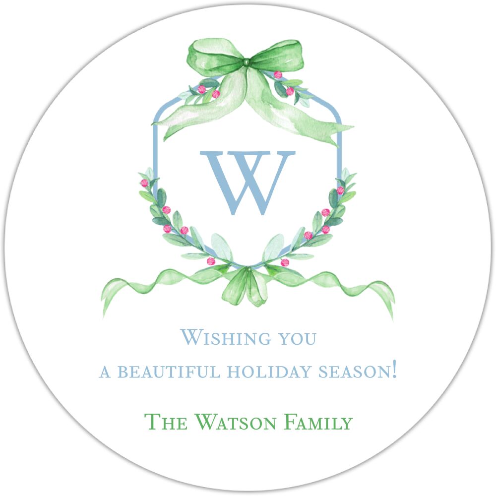 Ribbon Crest Gift Sticker