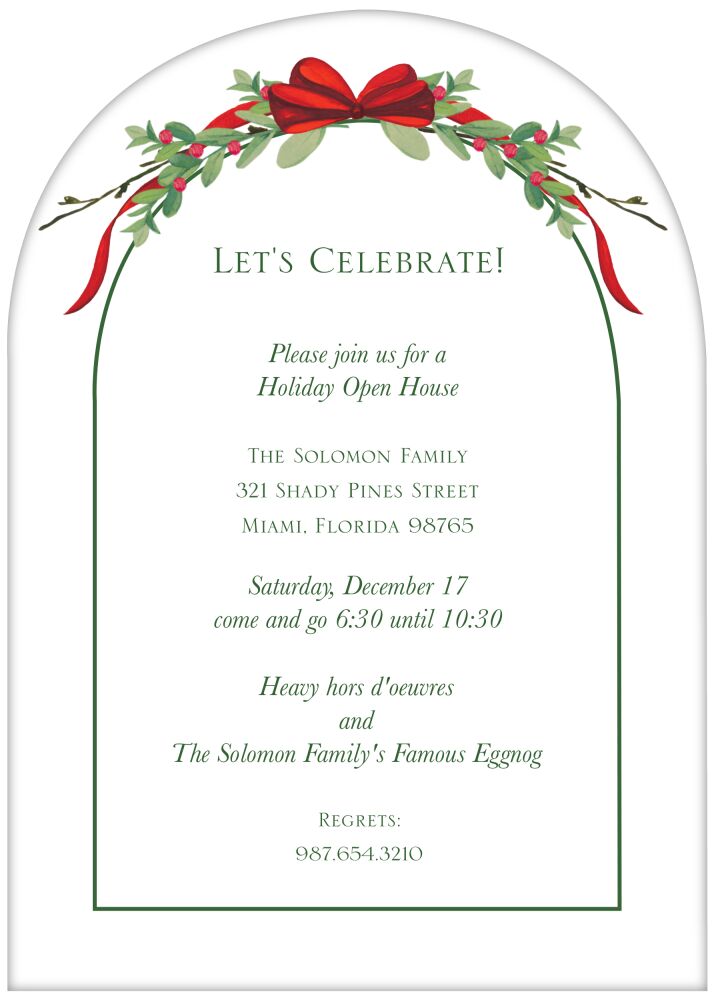 Arch Shape Ribbon Twig Invitation