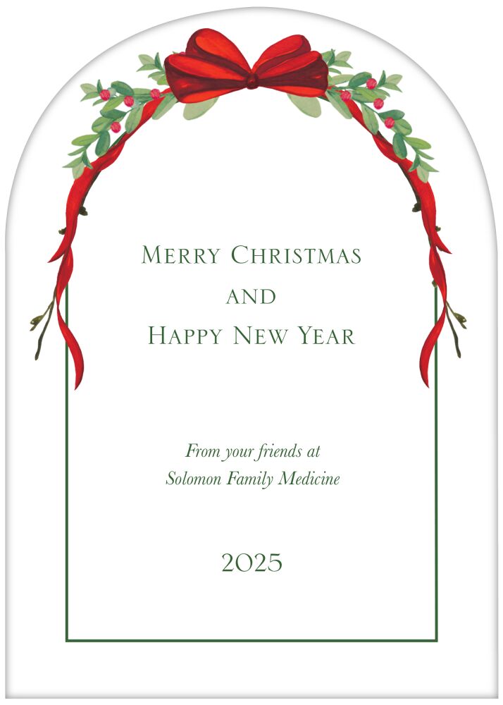 Arch Shape Ribbon Twig Holiday Greeting Card