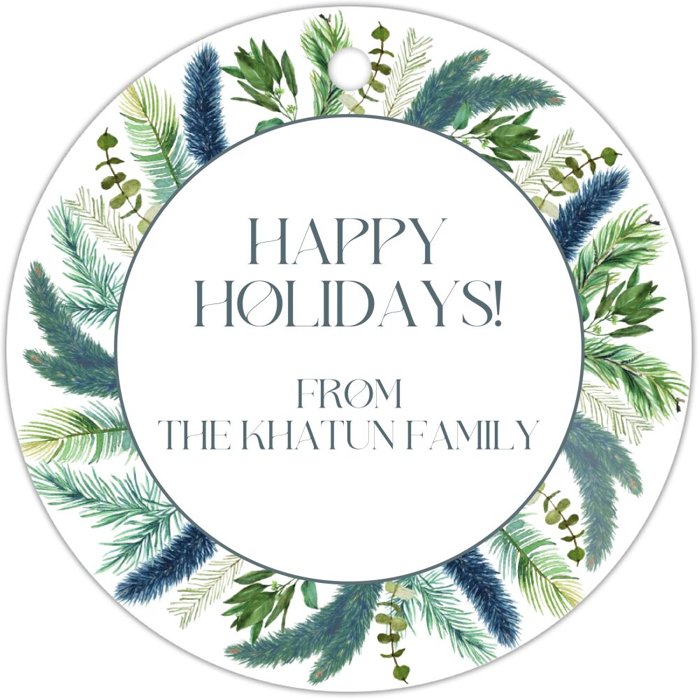 Blue Forest  Round Hanging Gift Tag