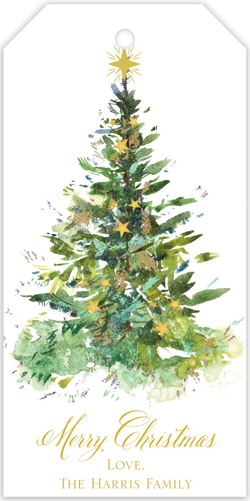 Watercolor Tree Hanging Gift Tag