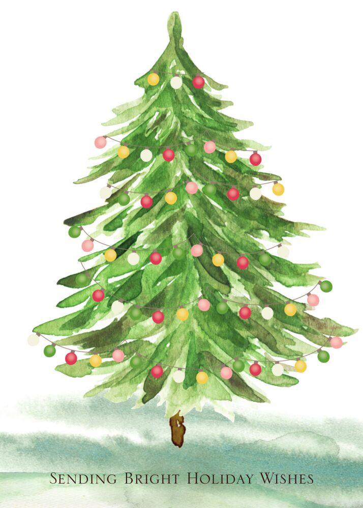 Bright Tree Folded Holiday Greeting Card