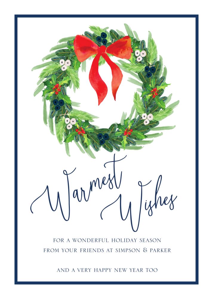 Painted Wreath Holiday Greeting Card