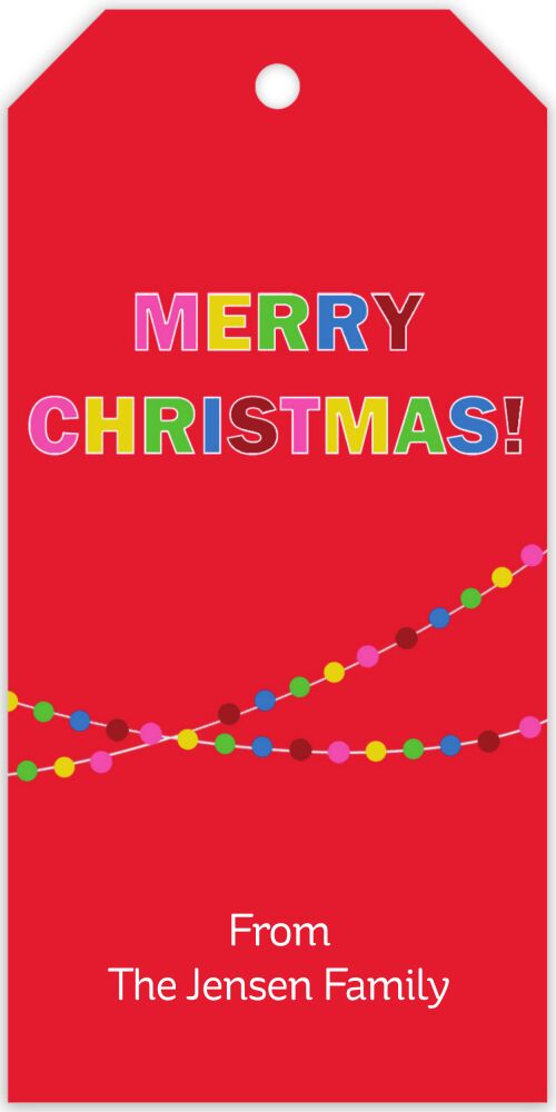 Colored Lights Hanging Gift Tag