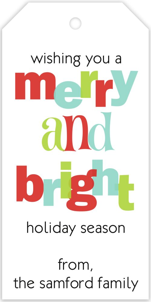 Merry and Bright Hanging Gift Tag